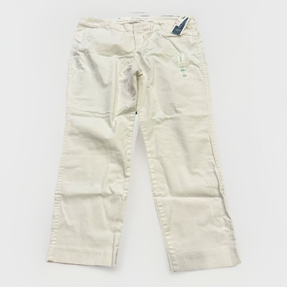 Old Navy Womens White Pixie Chino Ankle Length Regular Pants Size 16 NWT NEW